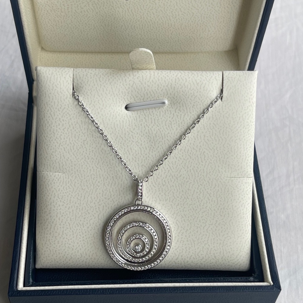 Chopard Concentric Circle Diamond Pendant Necklace